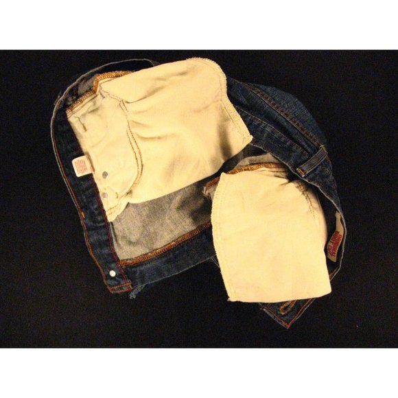 ARIZONA JEAN CO Womans CUTOFF Jeans shorts 33 Original Boot Cut 32 MEASURED Blue - Picture 9 of 10